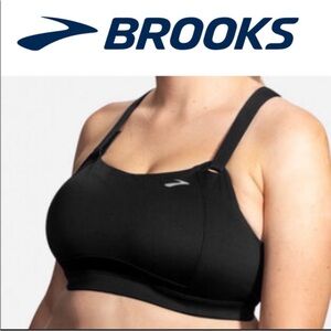 Brooks Moving Comfort Juno Sports Bra Black busty athlete runner 36E 36DD